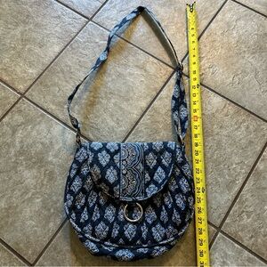 Vera Bradley Saddle Up Crossbody In Calypso RETIRED Blue White Large Summer Bag